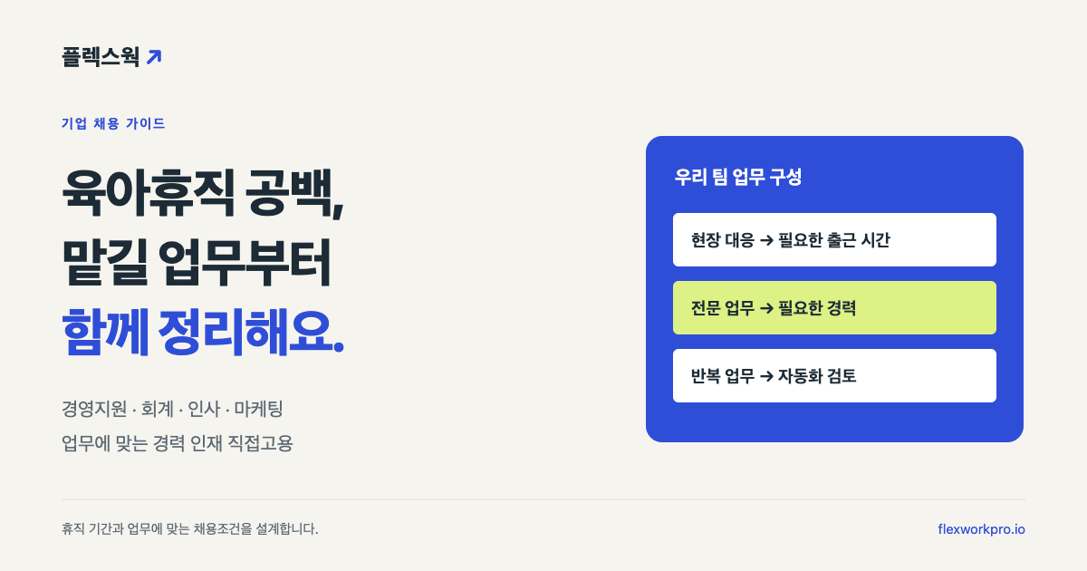육아휴직 대체인력 채용, 잡셰어링으로 선택지를 넓히는 법